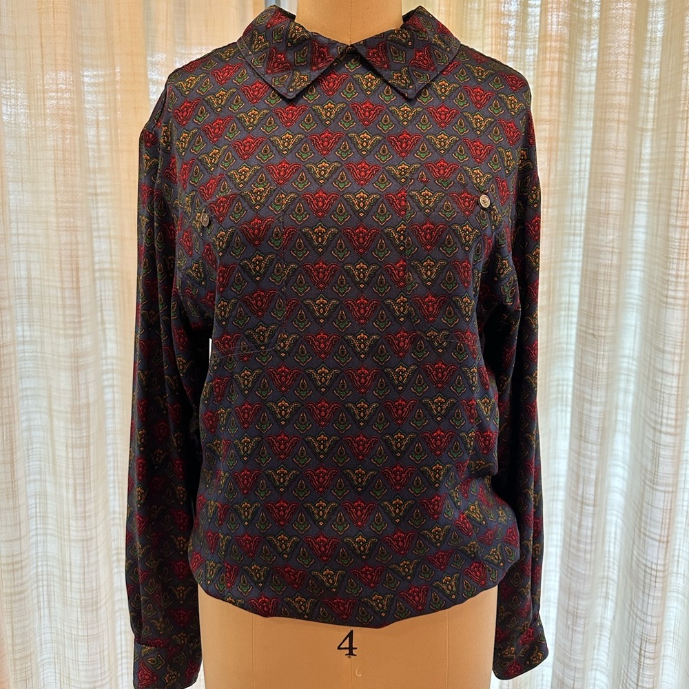 Vintage Gucci Silk Blouse, Size 38, US 2